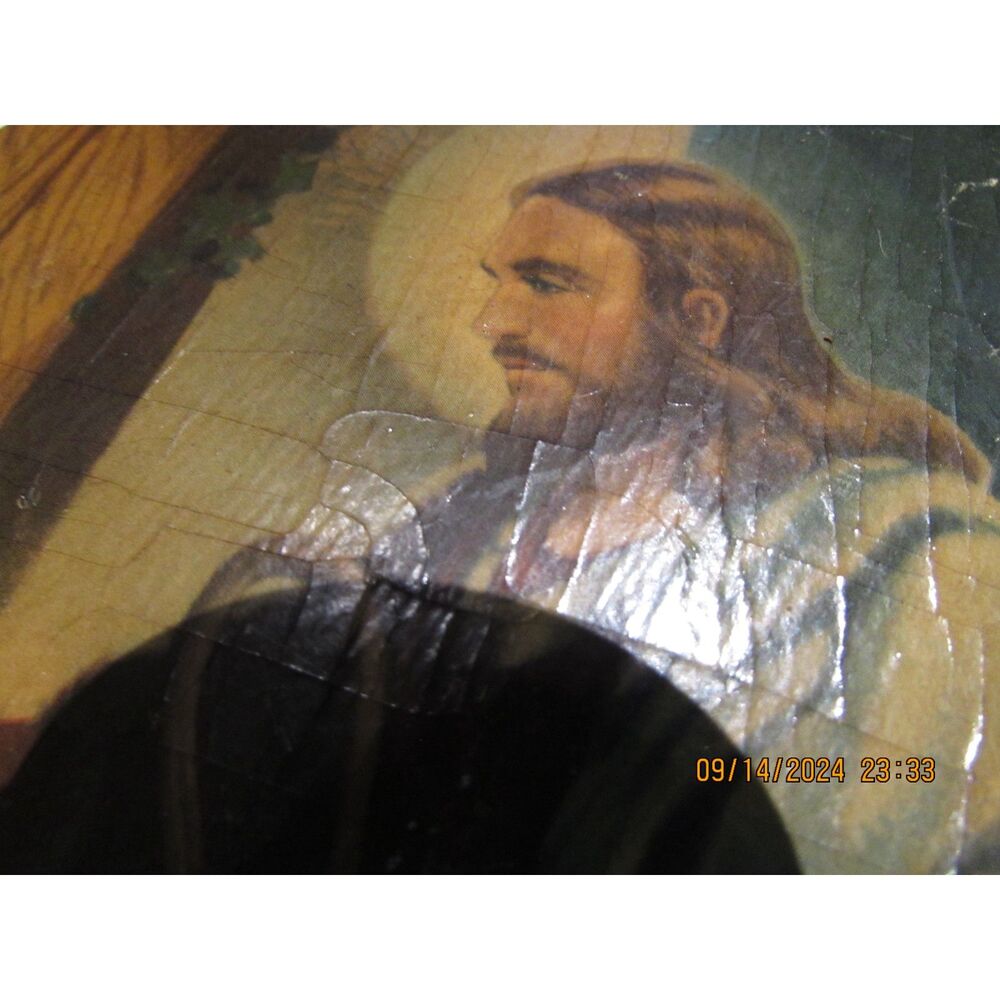 Vintage JESUS CHRIST Knocking at door decoupage wood religious Christian - Picture 6 of 6